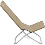 vidaXL Strandstoelen 2 st inklapbaar stof taupe