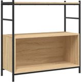 vidaXL-Boekenrek-80x30x78,5-cm-bewerkt-hout-en-ijzer-sonoma-eikenkleur