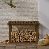 vidaXL Haardhoutrek 108x64,5x77 cm massief grenenhout honingbruin