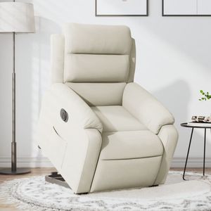 vidaXL Sta-op-stoel elektrisch verstelbaar fluweel crèmekleurig