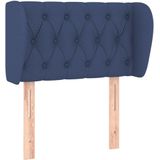 vidaXL Hoofdbord met randen 83x23x78/88 cm stof blauw