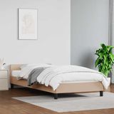 vidaXL Bedframe met hoofdeinde zonder matras Cappuccino 90x190 cm