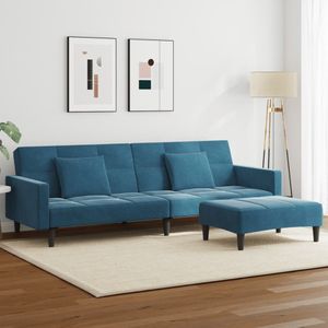 vidaXL - Slaapbank 2-zits - Fluweel Blauw
