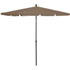 vidaXL Parasol met paal 210x140 cm taupe