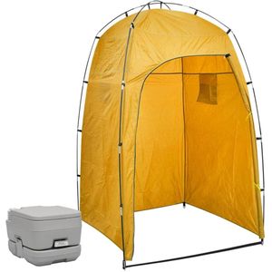 vidaXL Kampeertoilet met tent draagbaar 10 + 10 L