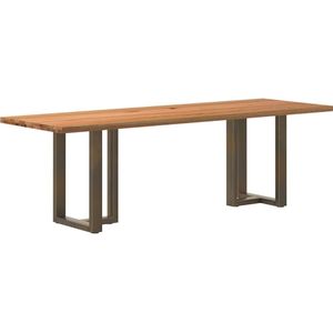 vidaXL Eettafel rechthoekig 240x80x74 cm massief eikenhout lichtbruin