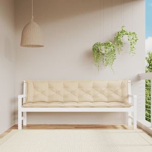 vidaXL Tuinbankkussens 2 st 200x50x7 cm oxford stof beige