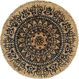 vidaXL Placemats 6 st rond 38 cm jute donkerblauw