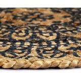 vidaXL Placemats 6 st rond 38 cm jute donkerblauw