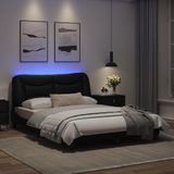 vidaXL Bedframe met LED-verlichting kunstleer zwart 140x200 cm