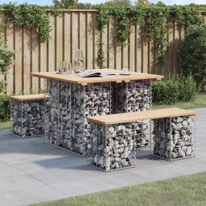 vidaXL Tuinbank schanskorfontwerp 100x102x72 cm massief grenenhout