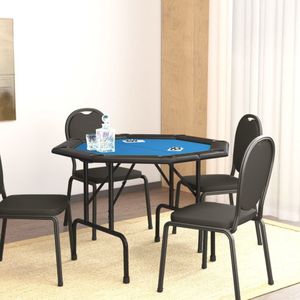 vidaXL Pokertafelblad voor 8 spelers - Inklapbaar - Blauw - 108x108x75 cm