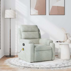 vidaXL Massagestoel verstelbaar fluweel lichtgrijs
