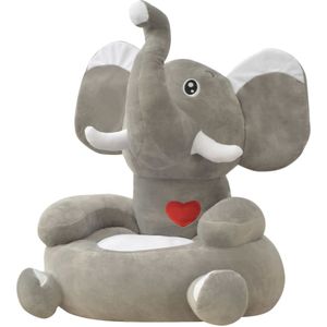 vidaXL Kinderstoel olifant pluche grijs