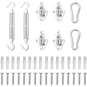 vidaXL 8-delige Zonneschermaccessoireset roestvrij staal