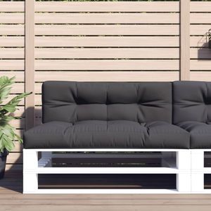 vidaXL Palletkussens 2 st stof antracietkleurig