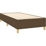 vidaXL Boxspring met matras stof donkerbruin 100x200 cm