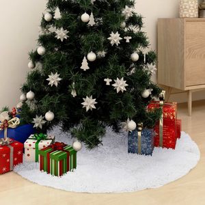 vidaXL - Kerstboomrok - 90 - cm - kunstvacht - wit