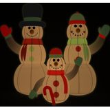 vidaXL Sneeuwpopfamilie opblaasbaar met LED's 360 cm