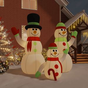 vidaXL Sneeuwpopfamilie opblaasbaar met LED's 360 cm