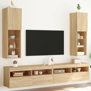 vidaXL-Tv-meubels-met-LED-verlichting-2-st-30,5x30x102-cm-sonoma-eiken