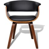 VidaXL Eetkamerstoelen 4 st Gebogen Hout & Kunstleer