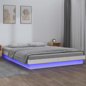 vidaXL-Bedframe-LED-massief-hout-wit-135x190-cm-4FT6-Double