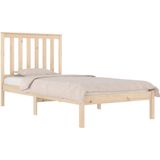 vidaXL Bedframe massief grenenhout zwart 75x190 cm