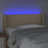 vidaXL Hoofdbord LED 93x16x78/88 cm stof crèmekleurig