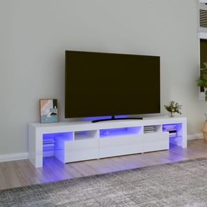VidaXL TV-meubel met LED-verlichting 200x36,5x40 cm - Hoogglans Wit
