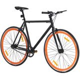 vidaXL Fiets met vaste versnelling 700 c 51 cm zwart en oranje