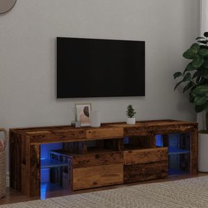 vidaXL Tv-meubel met LED 140x36,5x40 cm bewerkt hout oud hout