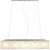 vidaXL Plafondlamp met kristallen kralen 104 cm zilverkleurig