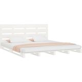 vidaXL Bedframe massief grenenhout wit 120x190 cm 4FT Small Double