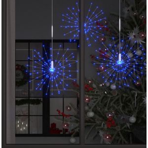 vidaXL 10 st Kerstverlichting vuurwerk 1400 LED's buiten 20 cm blauw