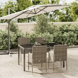 VidaXL 5-delige Tuinset met Kussens - Poly Rattan Grijs