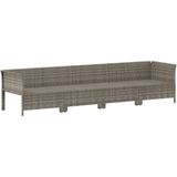 VidaXL 4-Delige Loungeset met Kussens - Poly Rattan Grijs