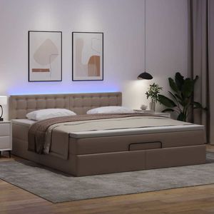 vidaXL Ottoman bed met matrassen en LED's 180x200cm kunstleer