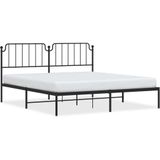 vidaXL Bedframe met hoofdbord metaal zwart 160x200 cm