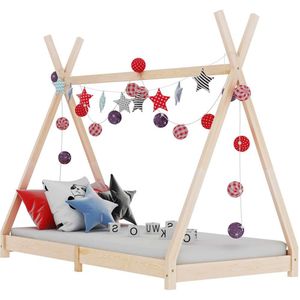 vidaXL Kinderbedframe - Grenenhout - 70x140 cm - Sterk en Duurzaam