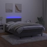 vidaXL Boxspring met matras en LED fluweel donkergrijs 120x190 cm