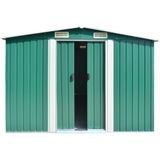 vidaXL-Tuinschuur-257x392x181-cm-metaal-groen