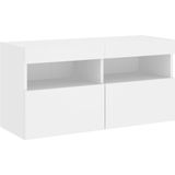 vidaXL Tv-wandmeubel met LED-verlichting 80x30x40 cm wit