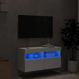 vidaXL Tv-wandmeubel met LED-verlichting 80x30x40 cm wit