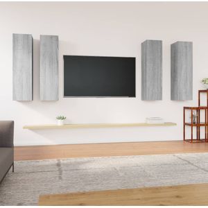 vidaXL Tv-meubelen 4 st 30,5x30x110 cm bewerkt hout grijs sonoma eiken
