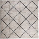 vidaXL-Vloerkleed-shaggy-hoogpolig-modern-200x200cm-beige-en-antraciet