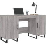 vidaXL Bureau 140x50x75 cm bewerkt hout grijs sonoma eikenkleurig