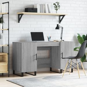 vidaXL Bureau 140x50x75 cm bewerkt hout grijs sonoma eikenkleurig