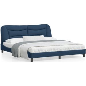 vidaXL Bedframe met LED-verlichting stof blauw 180x200 cm