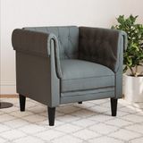 vidaXL Fauteuil Chesterfield-stijl stof donkergrijs